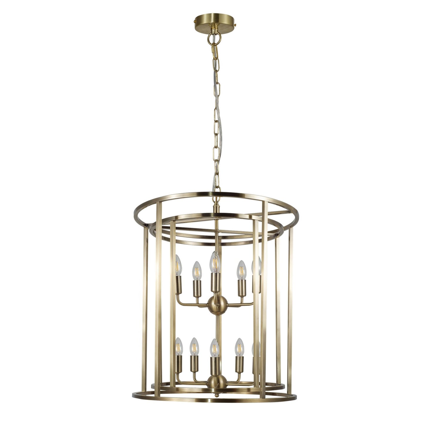 Chester 10 Light Large Pendant Antique Brass