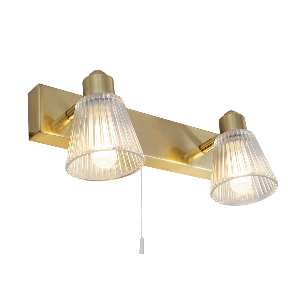 Gatsby 2 Light Bathroom Wall Light Satin Brass