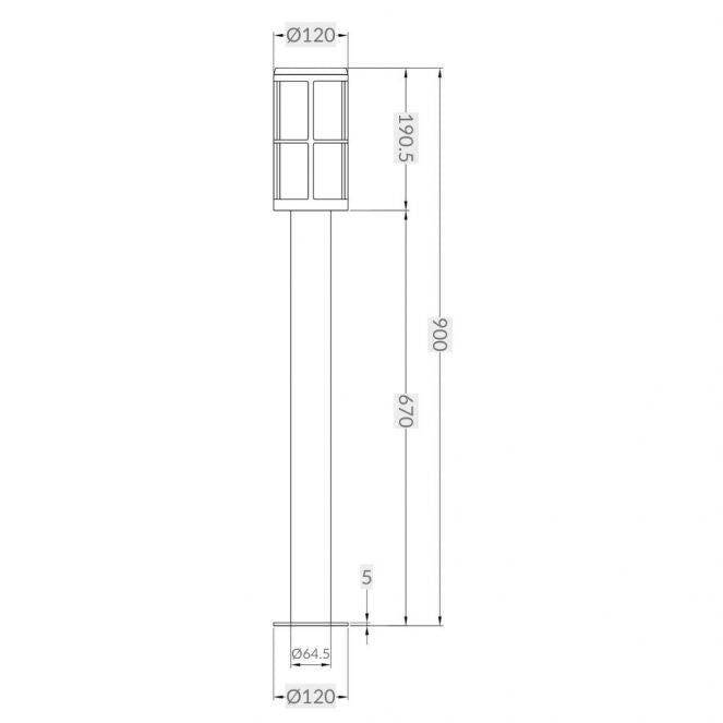 Harrington 900mm Anthracite Post Light