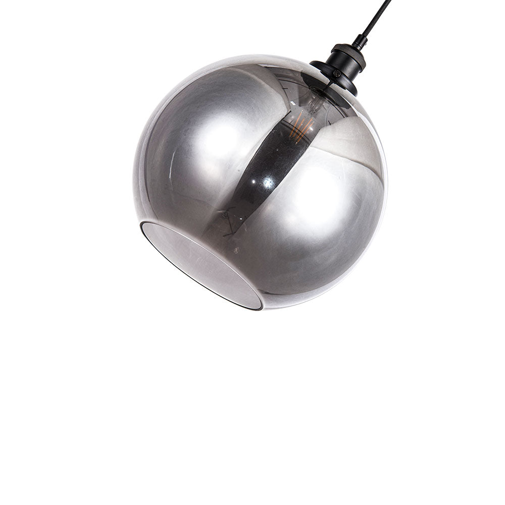 Lewis 1 Light Medium Glass Ball Pendant Matt Black