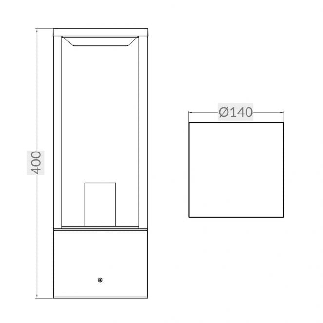 Parker 400mm Black Bollard Light