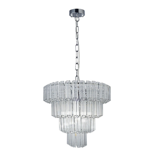 Pierre 11 Light Polished Chrome Crystal Ceiling Pendant