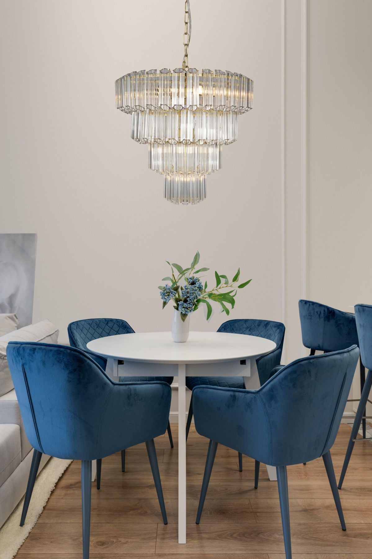 Pierre 11 Light Satin Brass Crystal Ceiling Pendant