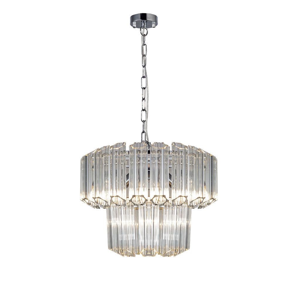 Pierre 4 Light Polished Chrome Crystal Ceiling Pendant