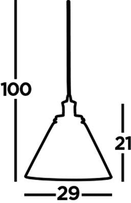 PYRAMID PENDANT - BLACK METAL & GLASS