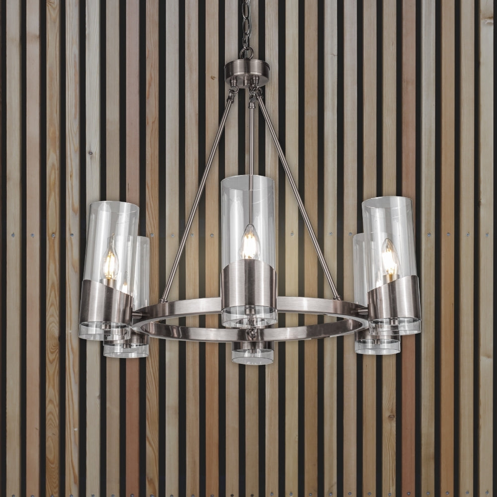 Rossa 6 Light Pendant Satin Chrome