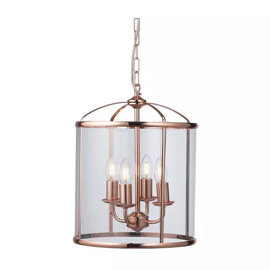 Fern Ceiling Lantern Copper 4 Light