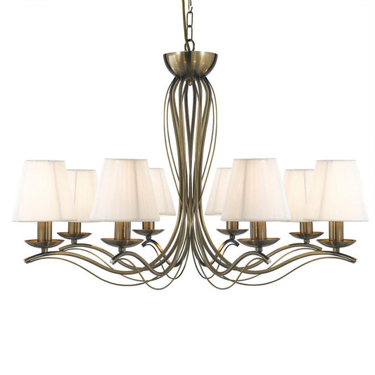 Andretti 8 Light Antique Brass With Cream Shade Pendant Light