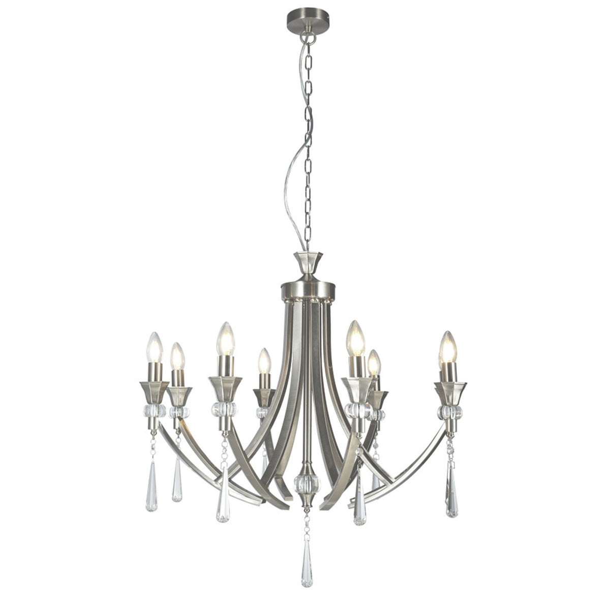 Sophia 5 Light Crystal Ceiling Light Satin Chrome