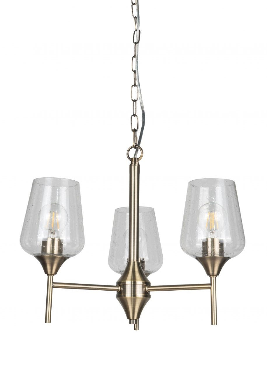 Vino 3 Light Antique Brass Ceiling Light