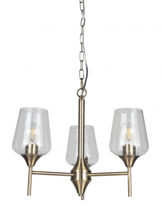 Vino 3 Light Antique Brass Ceiling Light