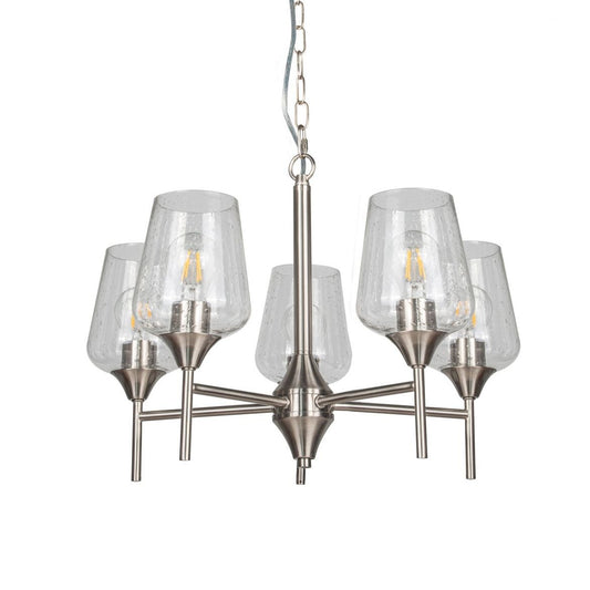 Vino 5 Light Satin Chrome Ceiling Light