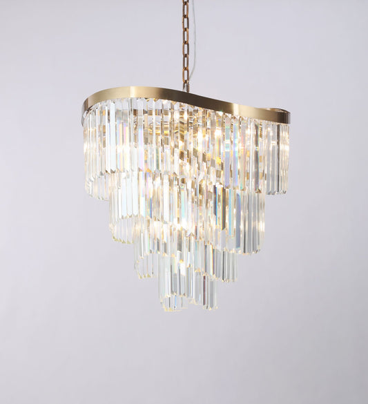 Waverly 12 Light Crystal Pendant Satin Brass