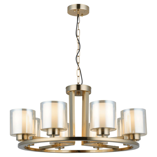 Yara 8 Light Antique Brass Pendant